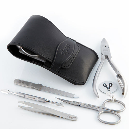 Alpen Set Manicure 5 pezzi inox astuccio in pelle AP6874R