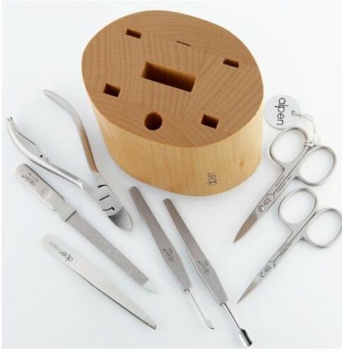 Alpen ceppo in legno di faggio con set di strumenti per manicure 6895 R
