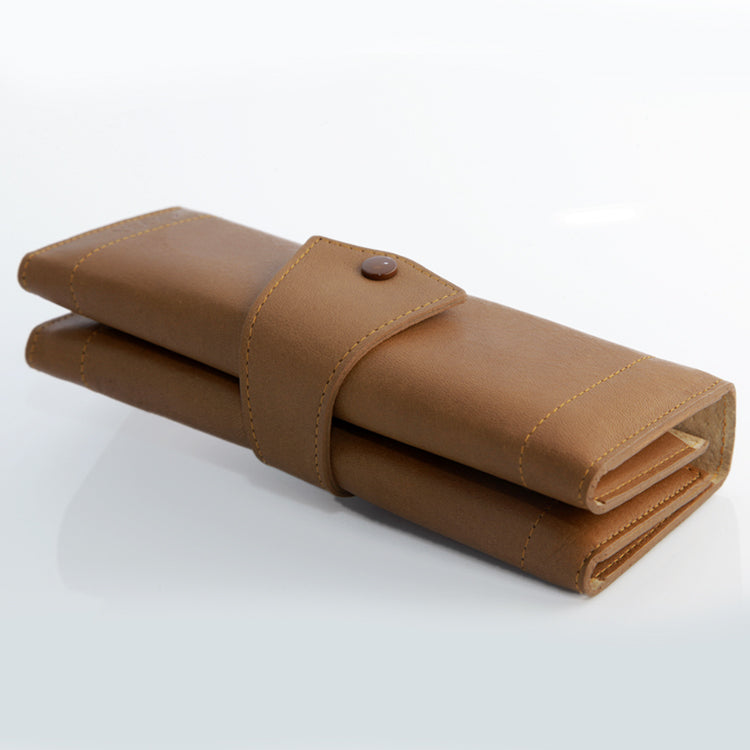 Alpen astuccio avvolgibile in pelle Tabacco Manicure 8pz inox