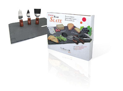 Vassoio Ardesia con Coltelli da Formaggio Vin Bouquet Art.FIH014