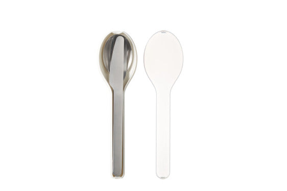 Set posate inox da viaggio con contenitore bianco Mepal 6250172