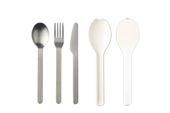 Set posate inox da viaggio con contenitore bianco Mepal 6250172