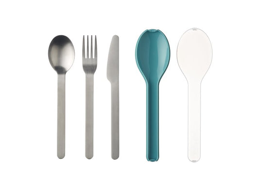 Set posate inox da viaggio con contenitore verde Mepal 6250182