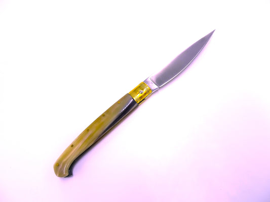 Coltello serramanico Pattada corno lucido lama cm 10,5 totale 23