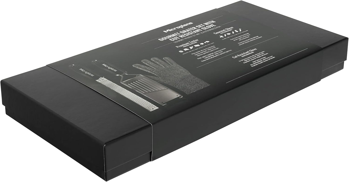 Microplane Gourmet Set con grattugia mandolina e guanto protettivo confezione regalo