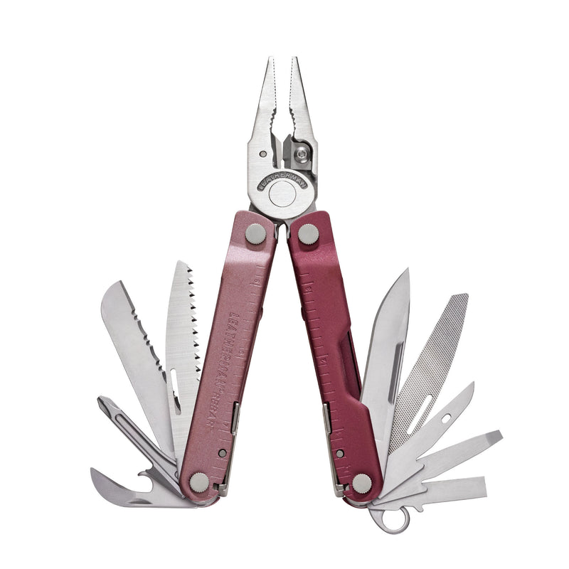 Leatherman Rebar Heathered Cranberry pinza multifunzione con fodero LM833317