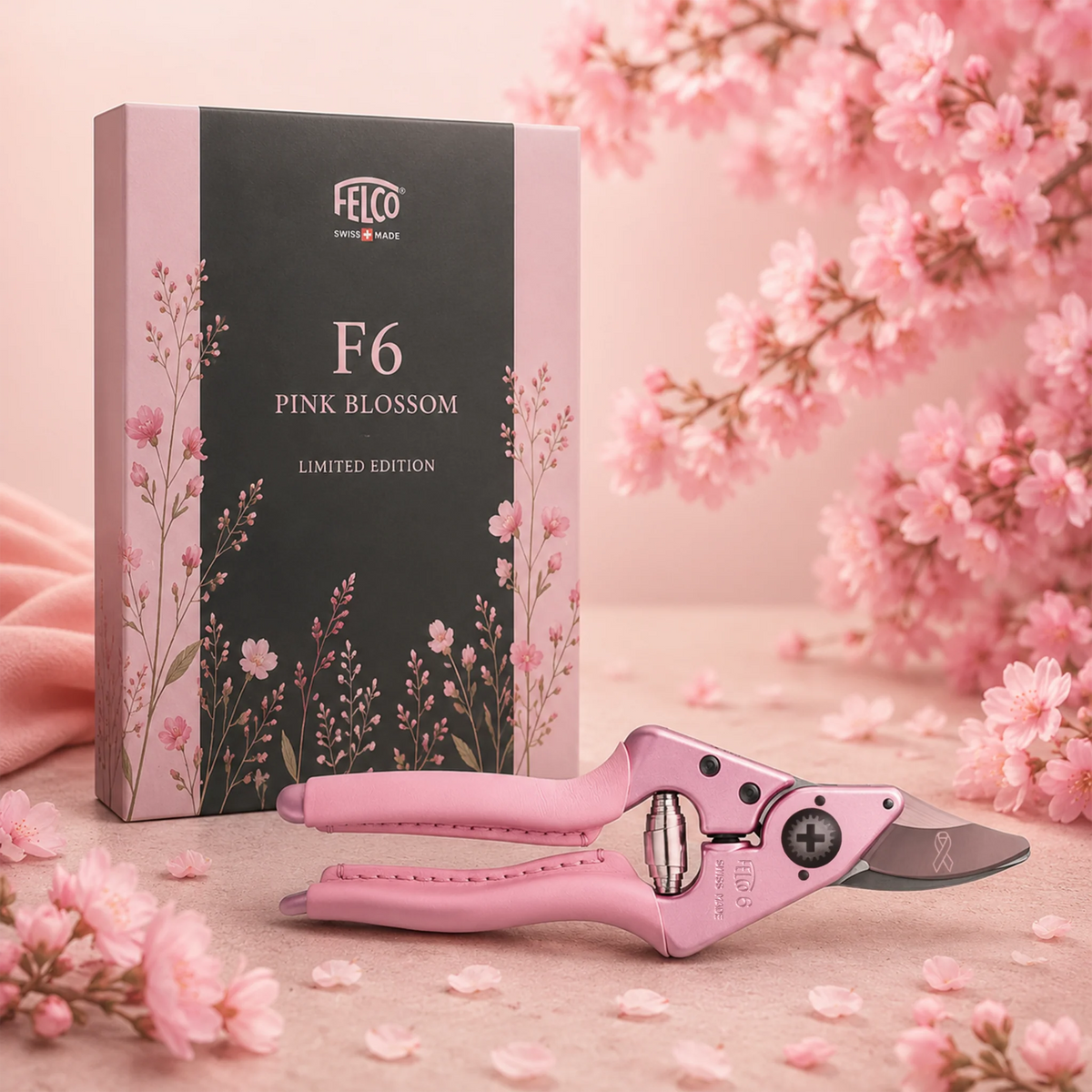 FELCO 6 Pink Blossom – Forbici da potatura con fodero, edizione limitata