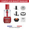 Magimix il mini plus rosso 18253EB permette di affettare e grattugiare verdure, frullare zuppe, impastare, montare gli albumi, macinare la carne, emulsionare salse e spremere agrumi.