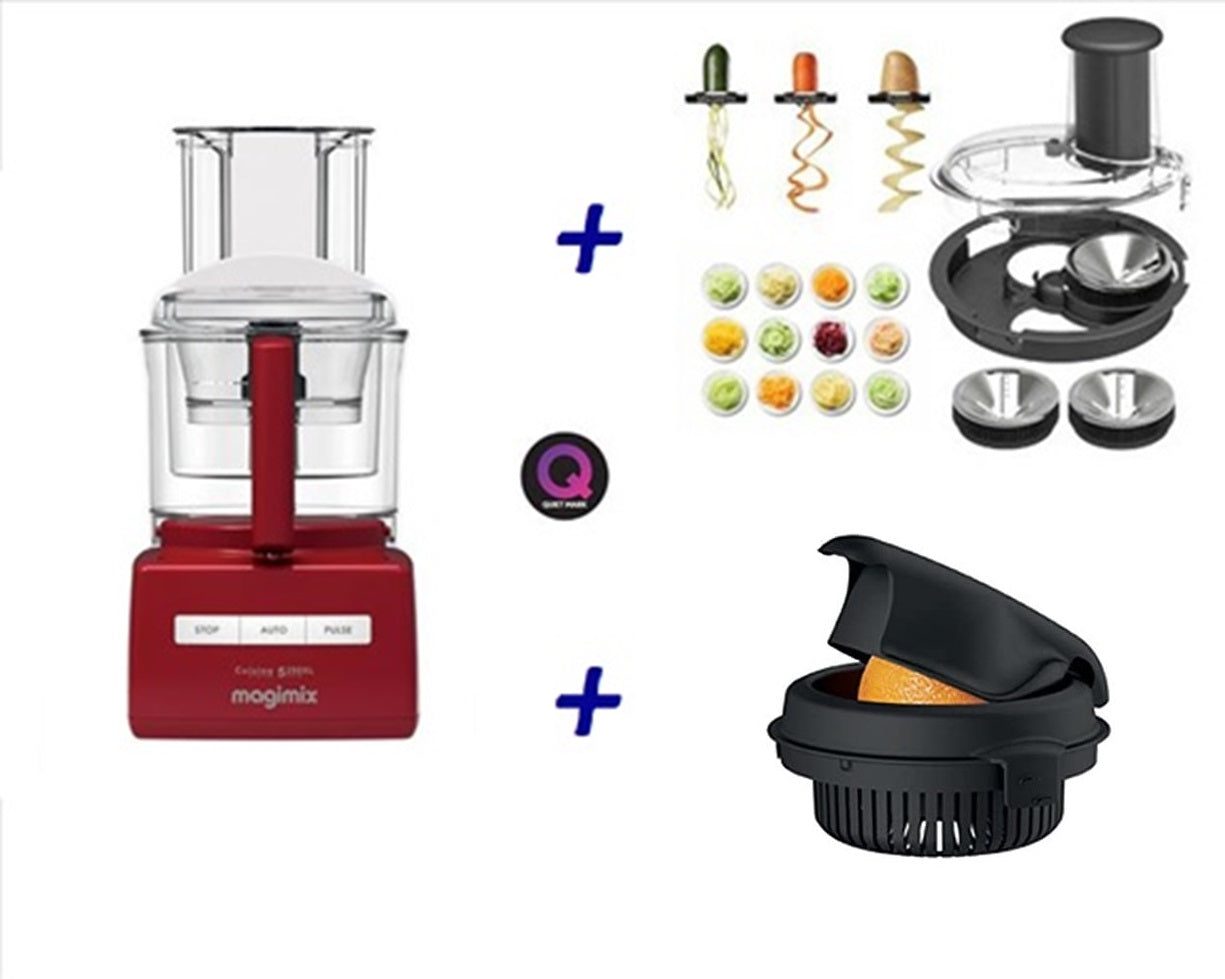 Magimix Robot Multifunzione x cucina 5200XL PREMIUM Red con Cubettatrice + Spiral Expert85504 EA