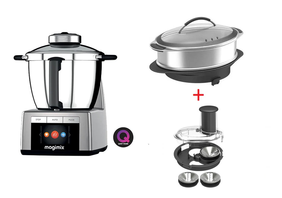 Magimix robot Cook Expert 1700 W silver 18900IT più MAGIMIX VAPORIERA XXL e MAGIMIX SPIRAL EXEPERT