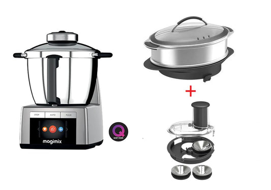 Magimix robot Cook Expert 1700 W silver 18900IT più MAGIMIX VAPORIERA XXL e MAGIMIX SPIRAL EXEPERT