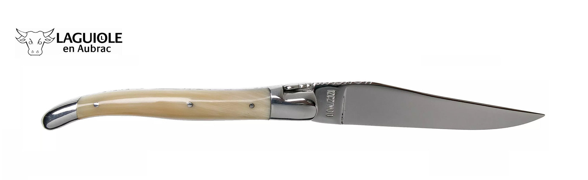 Laguiole en Aubrac coltello impugnatura punta di corno inox 12cm AUL02 –  Rigotti Arrotino