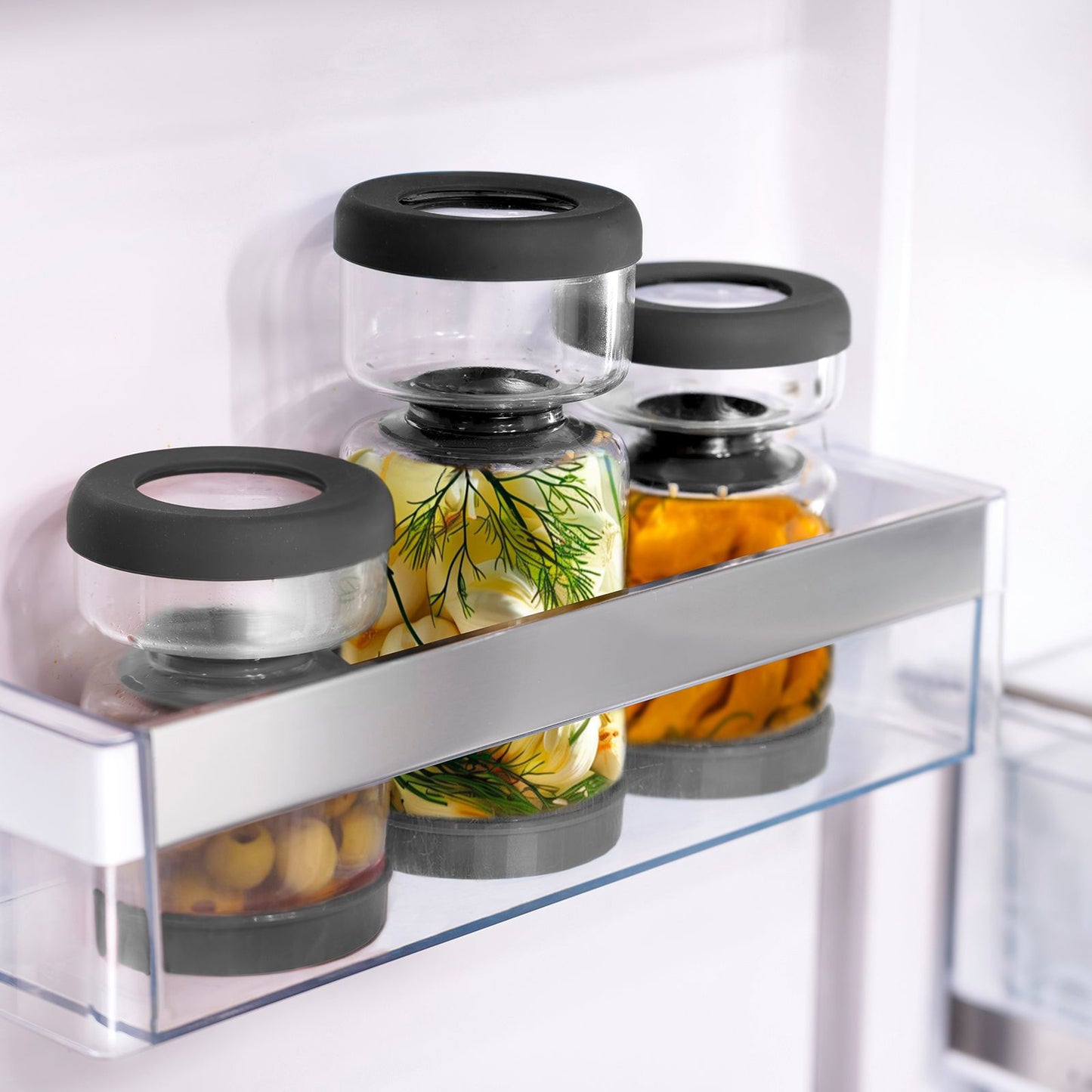 Westmark Barattolo per sgocciolamento sott'olio e sottaceto con 2 compartimenti ml 750/cm Ø10,5x15