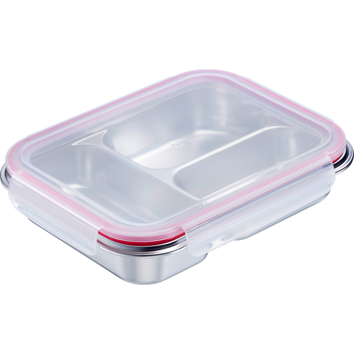 Westmark Contenitore per il pranzo/contenitore per alimenti in acciaio inox, diviso, 280 + 280 + 400 ml • tre scomparti separati • adatto al microonde e al forno - senza coperchio • adatto anche al congelatore •