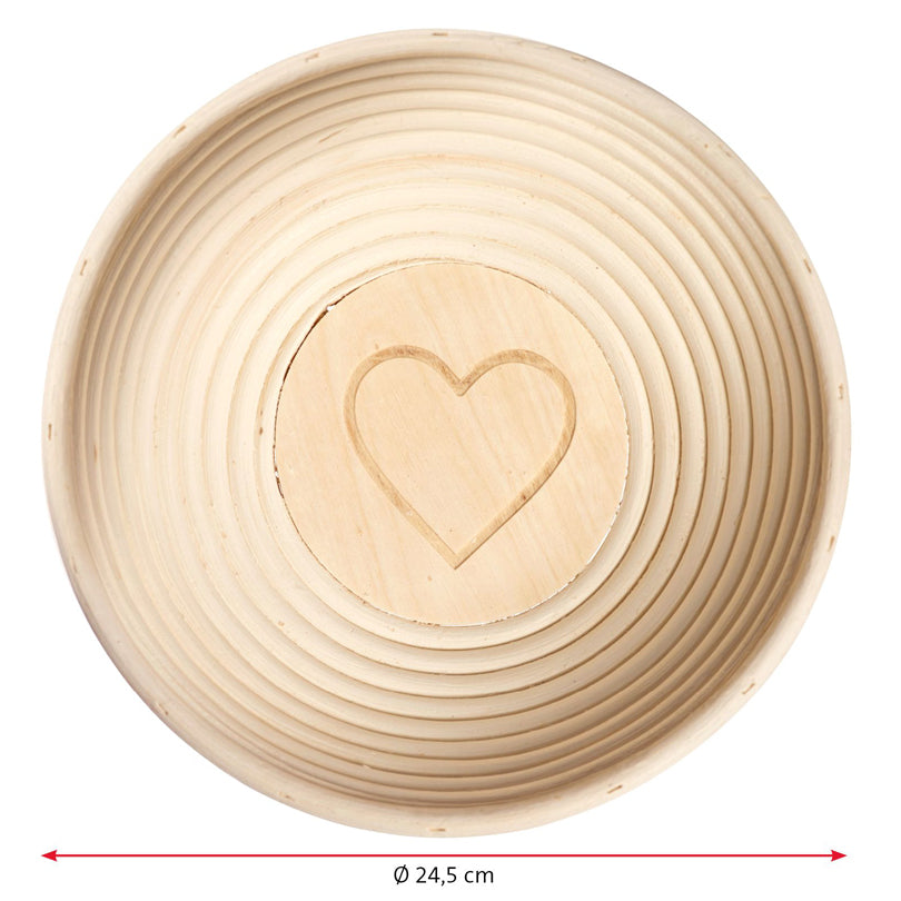 Westmark Cesto lievitazione per impasto pane tondo con fodera cm Ø24,5x8,5 per circa 1000 - 1500 g di impasto