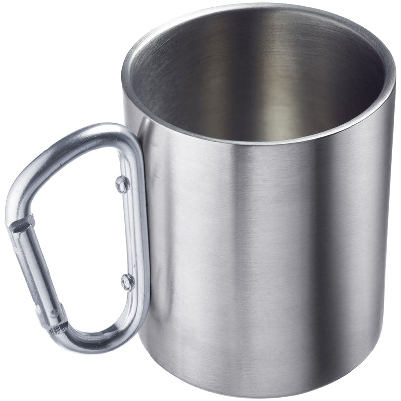 Westmark Tazza con manico a moschettone ml 300/cm Ø7,5x9 doppia parete in acciaio inossidabile per funzione isolante