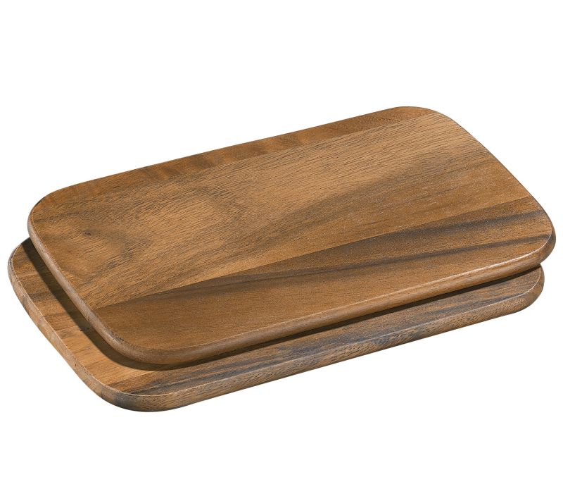 Zassenhaus Taglieri da colazione in acacia 26 × 17 cm, set da 2