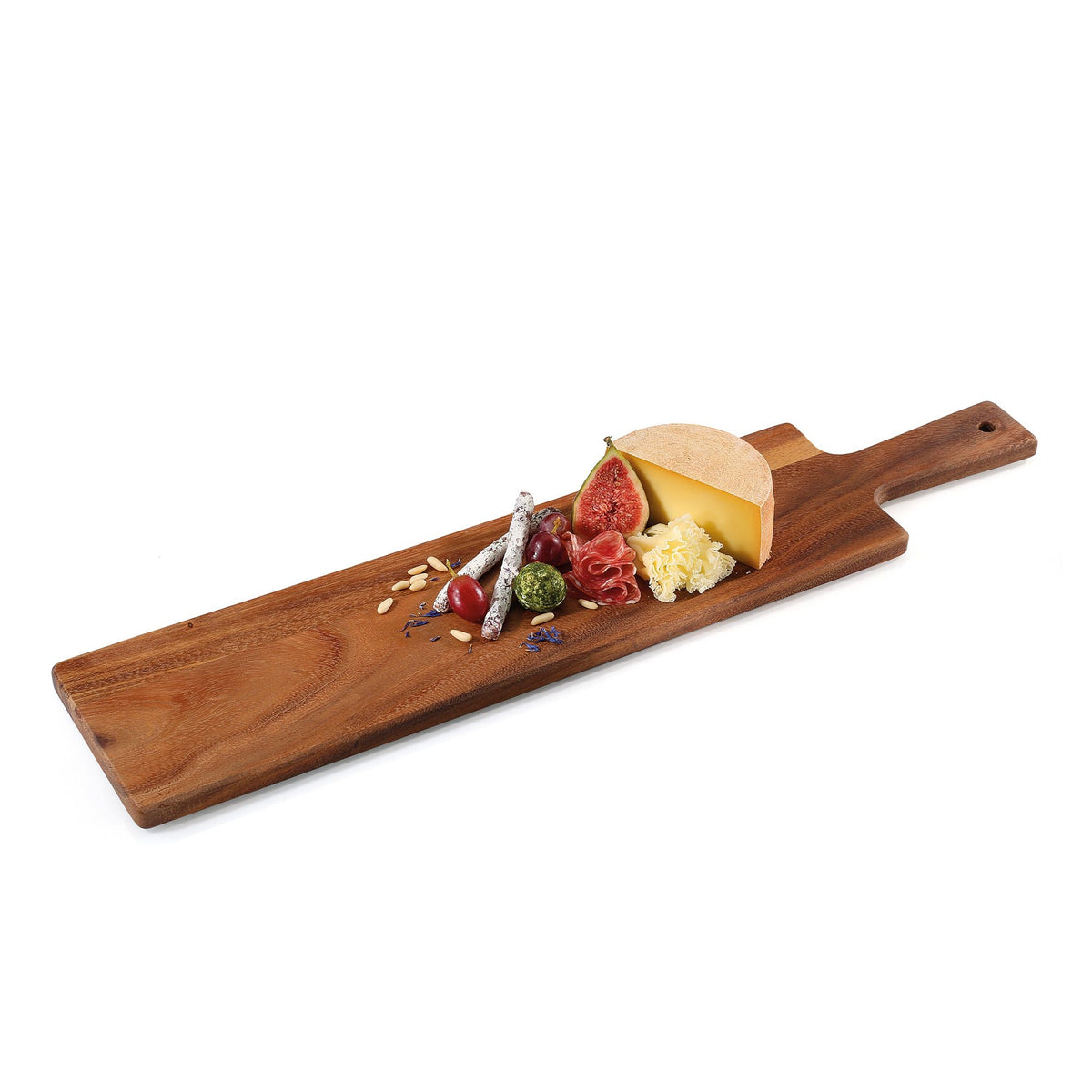 Zassenhaus Tagliere da portata in acacia, 60 x 13 cm. Perfetto per servire baguette, salumi, formaggi, sushi, sashimi e antipasti.