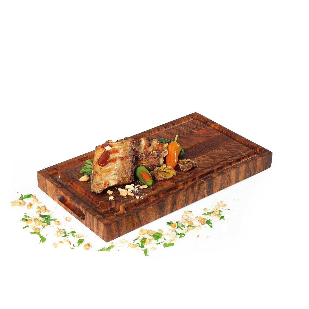 Zassenhaus Tagliere con scanalatura in acacia mosaico cm 45x25x4 - 5115017