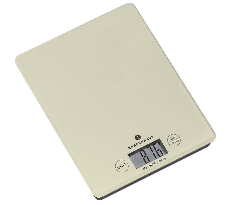 Zassenhaus Bilancia cucina digitale piano vetro 1g / 5 kg cm 16,5x20,5x2