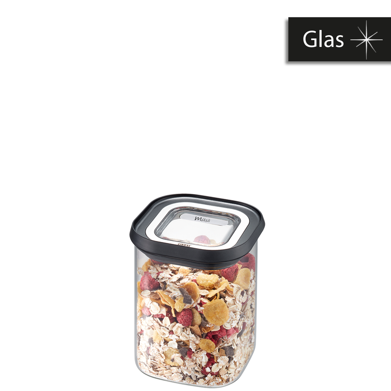 Gefu Barattolo in vetro  borosilicato  per dispensa con tappo trasparente ermetico impilabile PANTRY 900 ml 12802