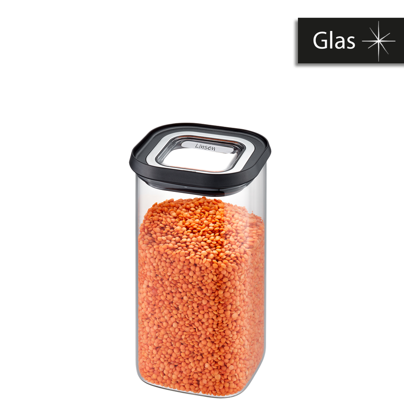 Gefu Barattolo in vetro  borosilicato  per dispensa con tappo trasparente ermetico impilabile PANTRY 1400 ml 12803