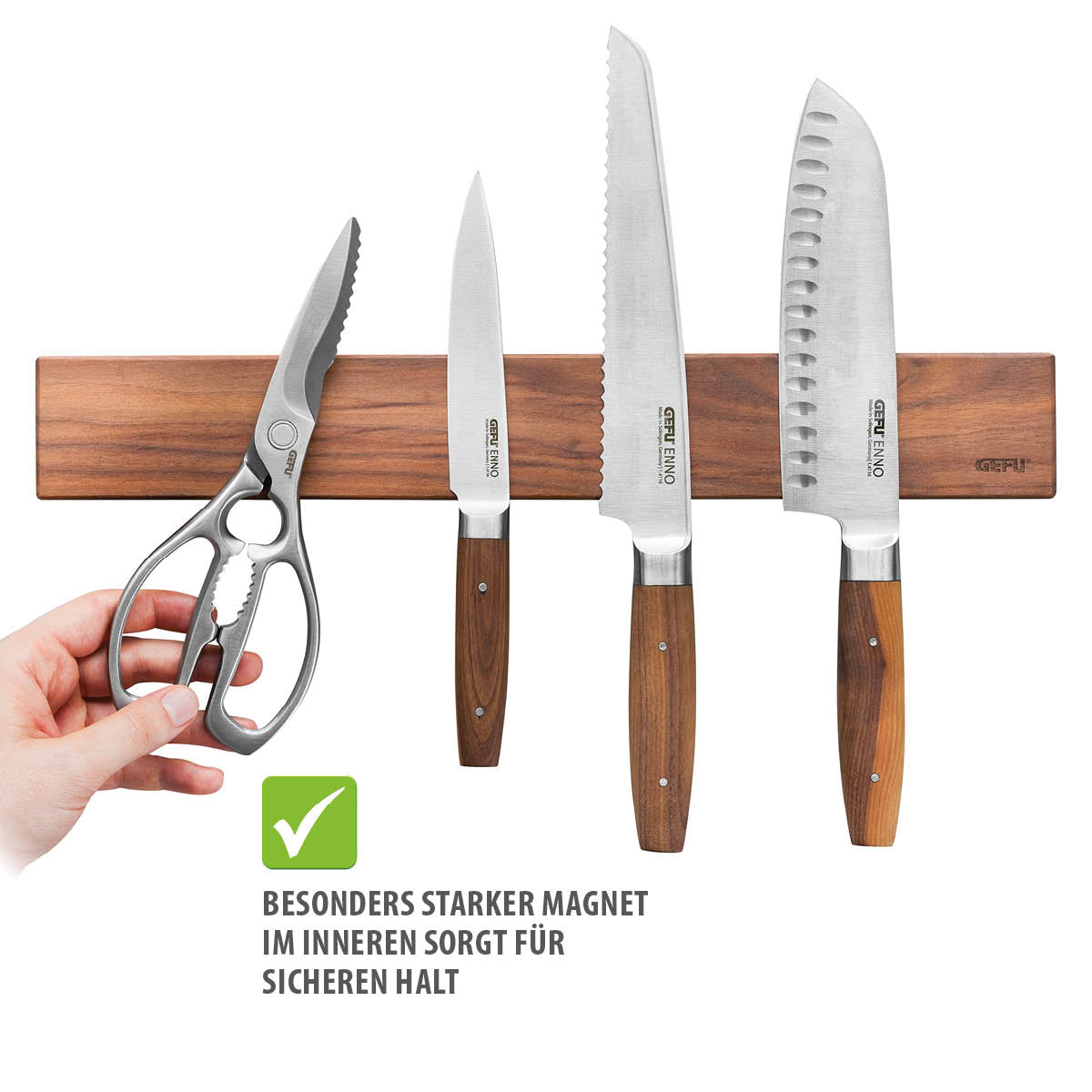 Gefu Barra Magnetica 42 cm "ENNO" in legno di noce . 13957