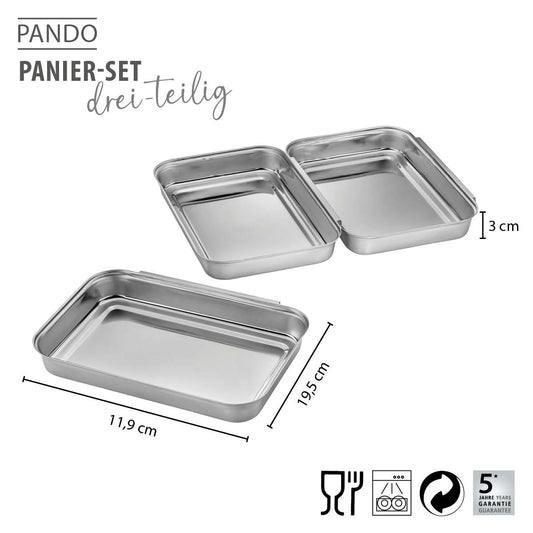 Gefu Briciole Set per impanatura cotoletta, cordon blue, e tanto altro PANDO 14764