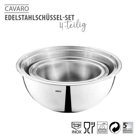 Gefu Set di 4 ciotole in acciaio inox Ø 16, 18, 22 e 24 cm CAVARO 28138