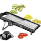 Kuchenprofi Affettaverdure mandolina "COMFORT" con fermaverdure e piedini antiscivolo pieghevoli cm 37x16 e paramano