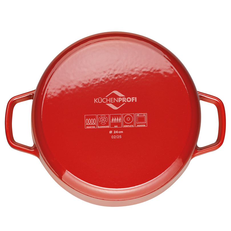 Kuchenprofi Casseruola in ghisa smaltata tonda "Bretagne" l 4,2/cm Ø24x11,5 adatta induzione