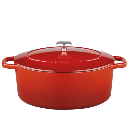 Kuchenprofi Casseruola in ghisa smaltata ovale "Bretagne" l 7/cm Ø33x13 adatta induzione