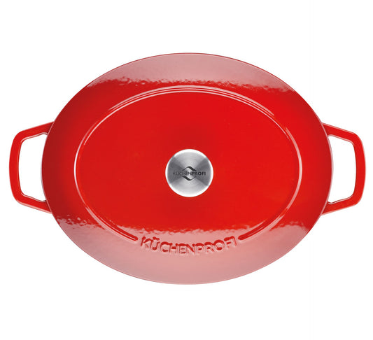 Kuchenprofi Casseruola in ghisa smaltata ovale "Bretagne" l 7/cm Ø33x13 adatta induzione