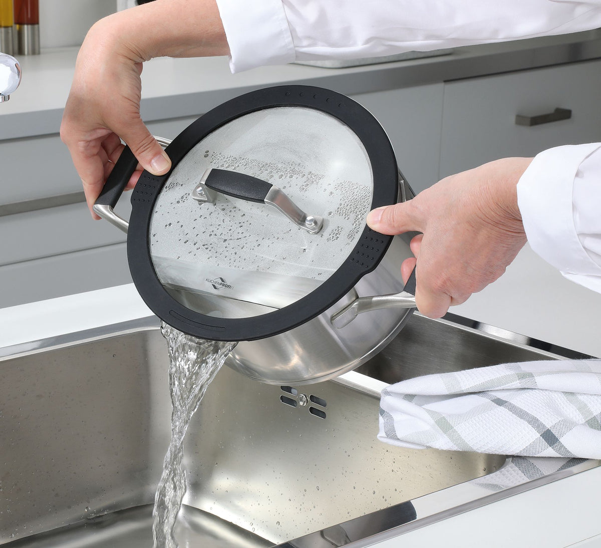 Küchenprofi COMO set di pentole 8 pezzi in acciaio inox per induzione con coperchi scolapasta