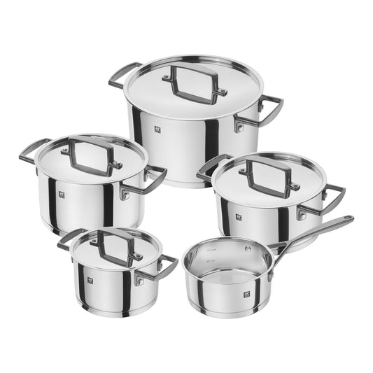 Zwilling Set di 5 pentole Balestra inox design moderno con finitura dei manici brunita 71160-005-0
