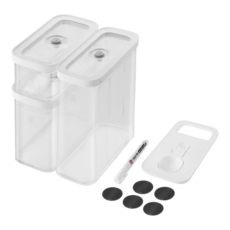 Zwilling Fresh & Save CUBE Starter Set Sottovuoto M – 5 Pezzi, Trasparente-Bianco