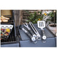 Zwilling Set barbecue professionale con 5 utensili per grill, spatola, pinze, forchetta per carne, spazzola e custodia.