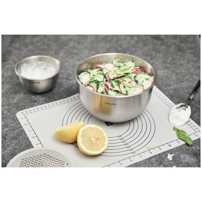 Zwilling Fresh & Save BOWLS Starterset, pompa sottovuoto, 2 ciotole in acciaio inox / M/L bianco-acciaio, buste per sottovuoto, 9 pezzi. 1031015
