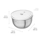 Zwilling Fresh & Save BOWLS Starterset, pompa sottovuoto, 2 ciotole in acciaio inox / M/L bianco-acciaio, buste per sottovuoto, 9 pezzi. 1031015