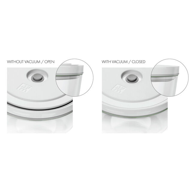 Zwilling Fresh & Save BOWLS Starterset, pompa sottovuoto, 2 ciotole in acciaio inox / M/L bianco-acciaio, buste per sottovuoto, 9 pezzi. 1031015