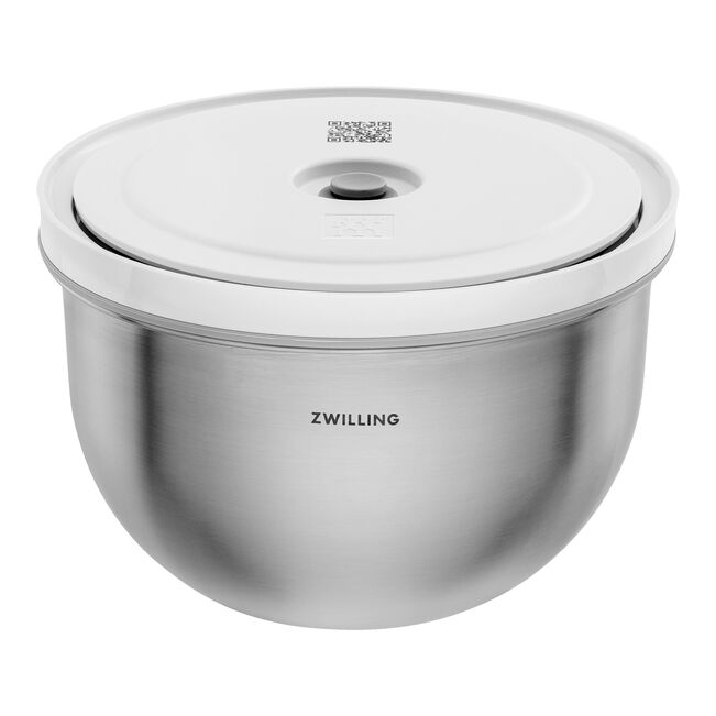 Zwilling Fresh & Save BOWLS Starterset, pompa sottovuoto, 2 ciotole in acciaio inox / M/L bianco-acciaio, buste per sottovuoto, 9 pezzi. 1031015