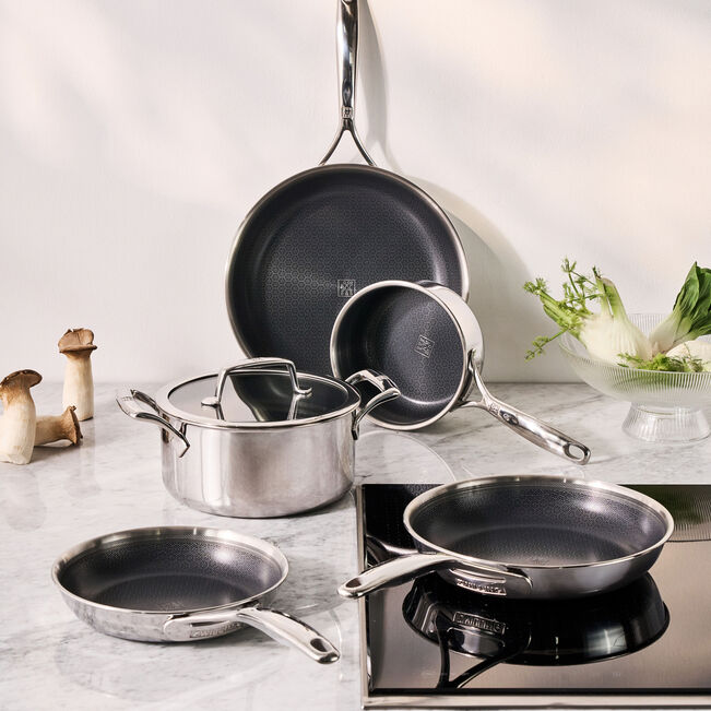 ZWILLING Peak 5-pz., Set di pentole, 18/10 acciaio inossidabile, Ceraforce HyCoat senza PFAS/PFOA