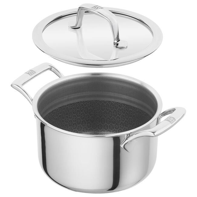 ZWILLING Peak 5-pz., Set di pentole, 18/10 acciaio inossidabile, Ceraforce HyCoat senza PFAS/PFOA