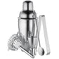 Cilio Set da barman da 5 pezzi shaker in acciaio inox lucido
