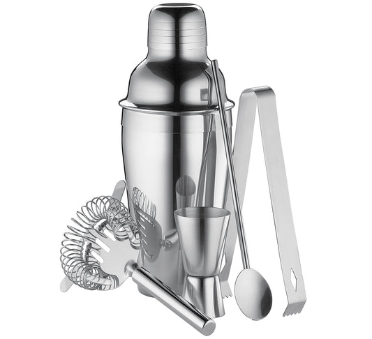 Cilio Set da barman da 5 pezzi shaker in acciaio inox lucido