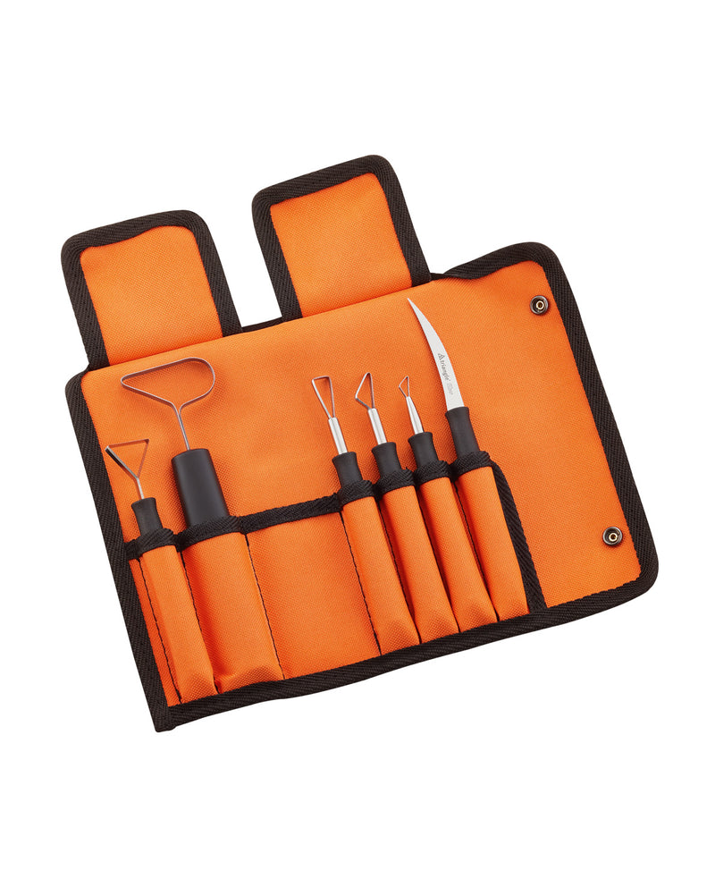 Triangle Set attrezzi per intagliare modellare 6 pezzi  con borsa avvolgibile cm 26x20