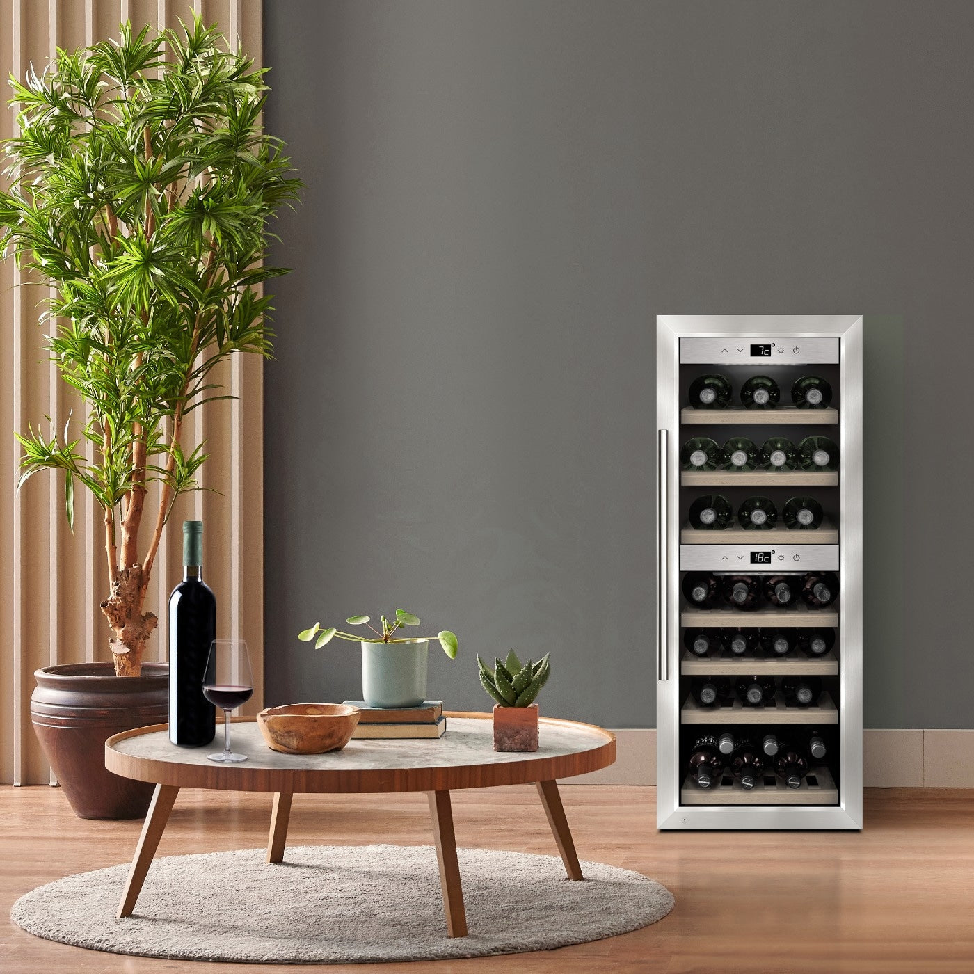 Caso Cantinetta frigo di design massimo 38 bottiglie, 2 zone di temperatura WineComfort 380 Smart