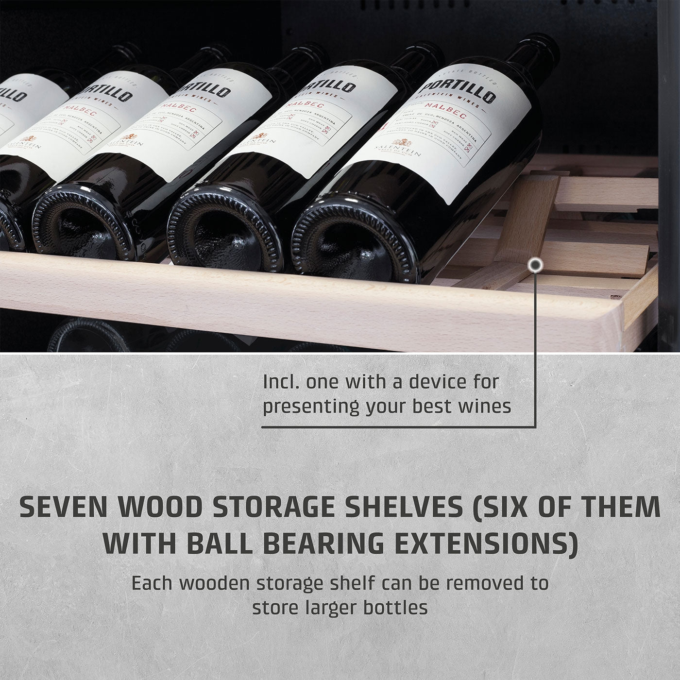 Caso Cantinetta frigo di design massimo di 126 bottiglie 2 zone di temperatura WineExclusive 126 Falstaff