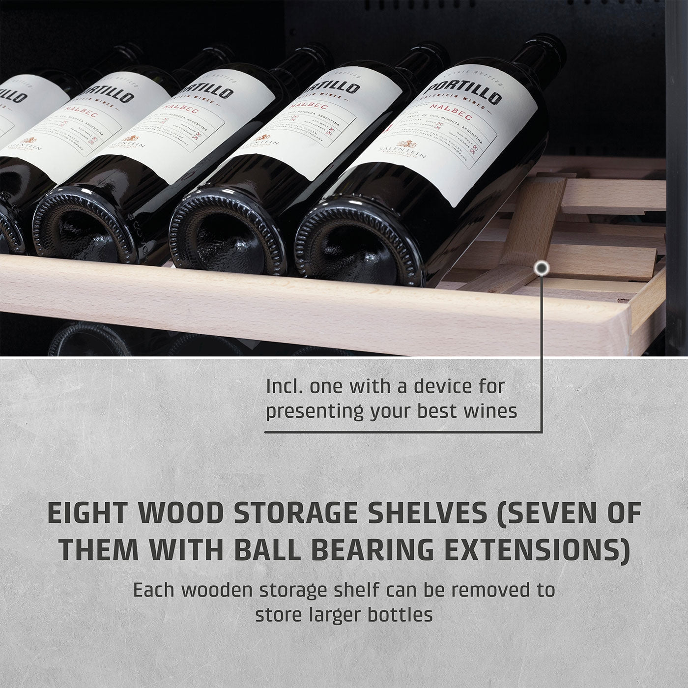 Caso Cantinetta frigo di design massimo 180 bottiglie 2 zone di temperatura WineExclusive 180 Falstaff