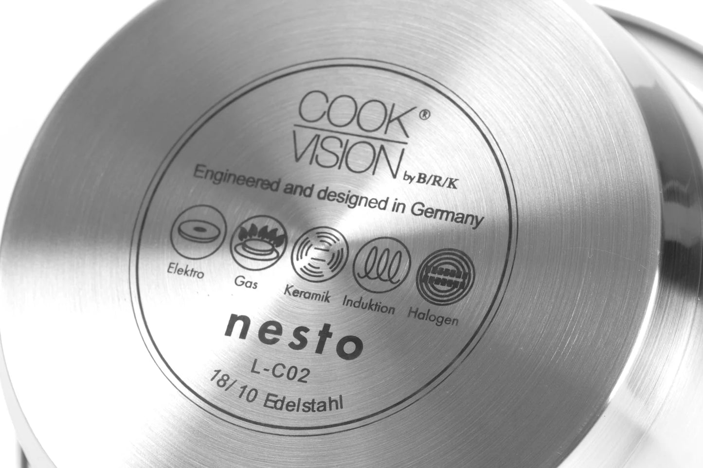 Cookvision Casseruola con scala graduata all'interno "Nesto" cm Ø18x10/l 2 adatto anche all'induzione